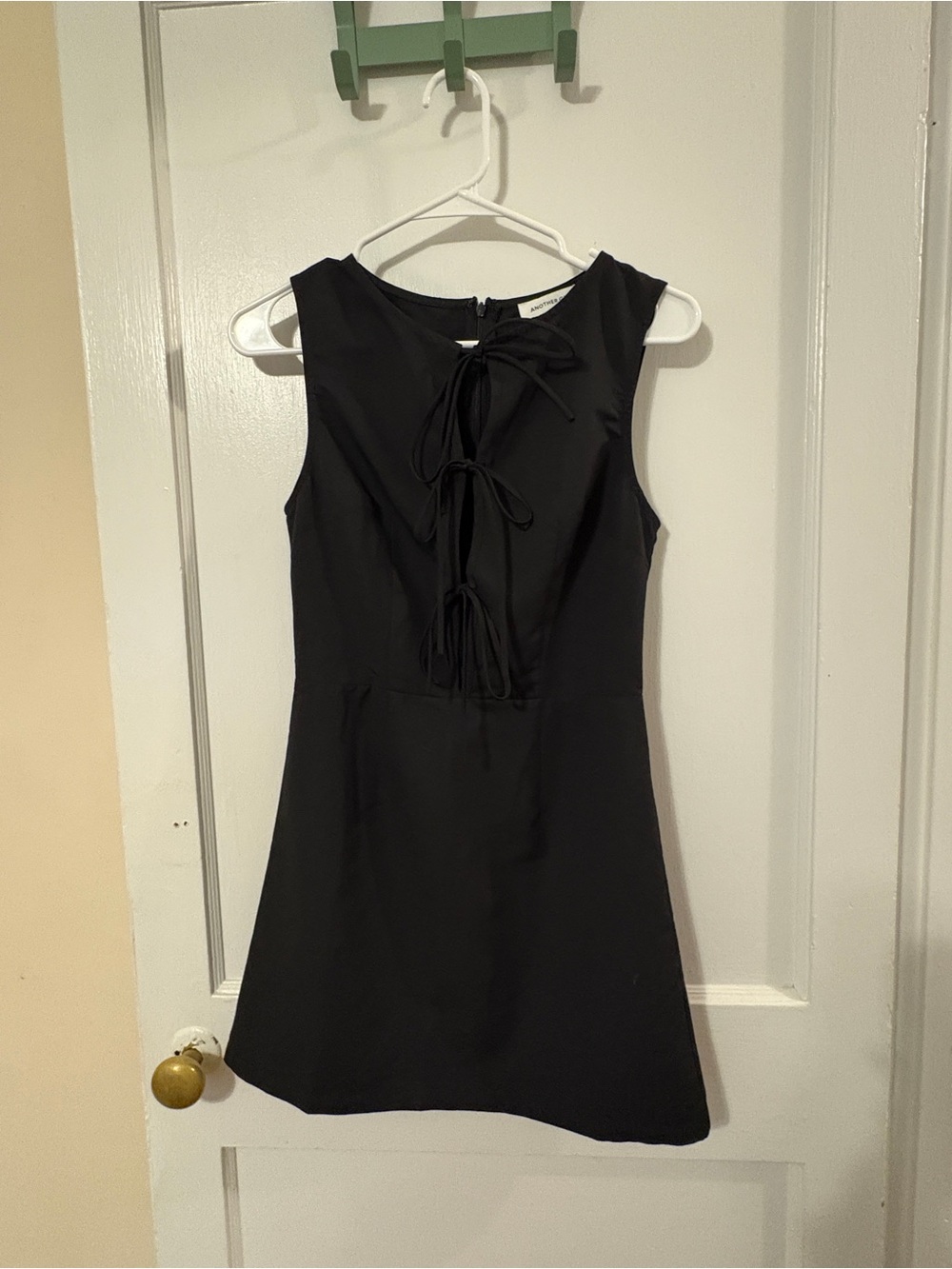 Another Girl Black Tie Front Mini Dress Size XS - Picture 5 of 9